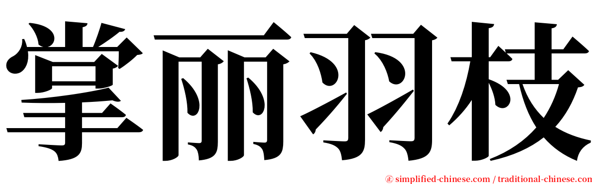 掌丽羽枝 serif font