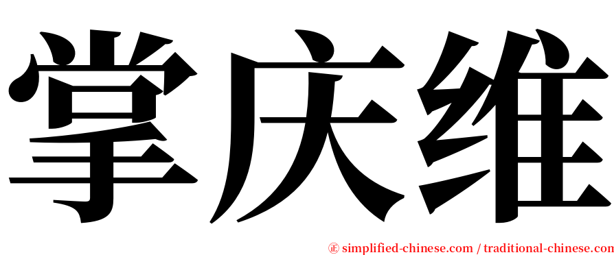 掌庆维 serif font