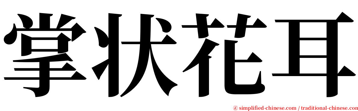 掌状花耳 serif font