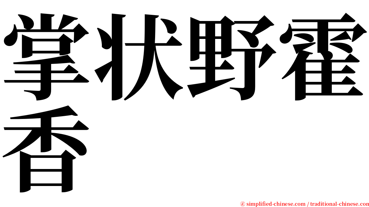 掌状野霍香 serif font