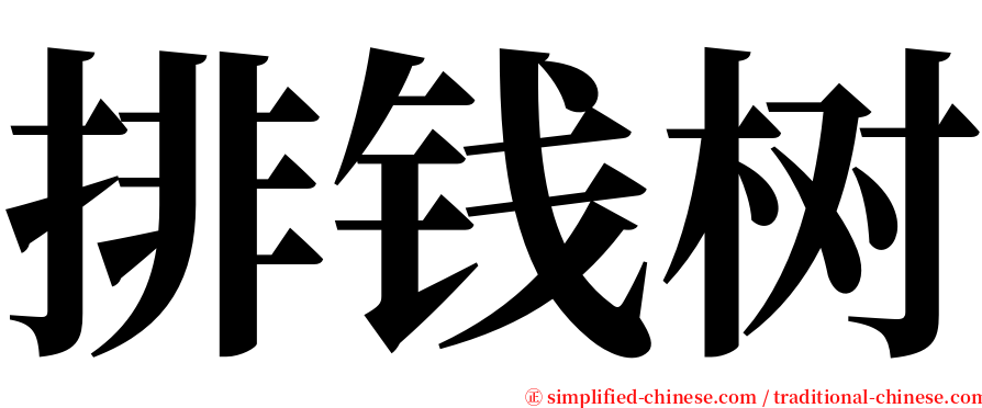 排钱树 serif font