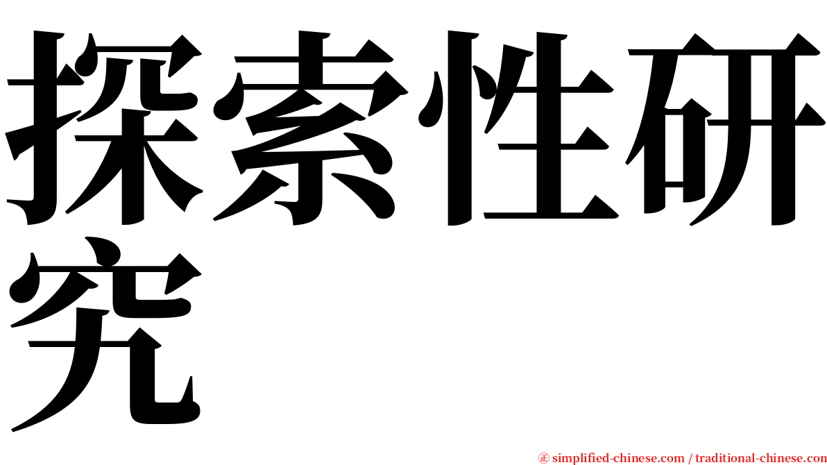 探索性研究 serif font