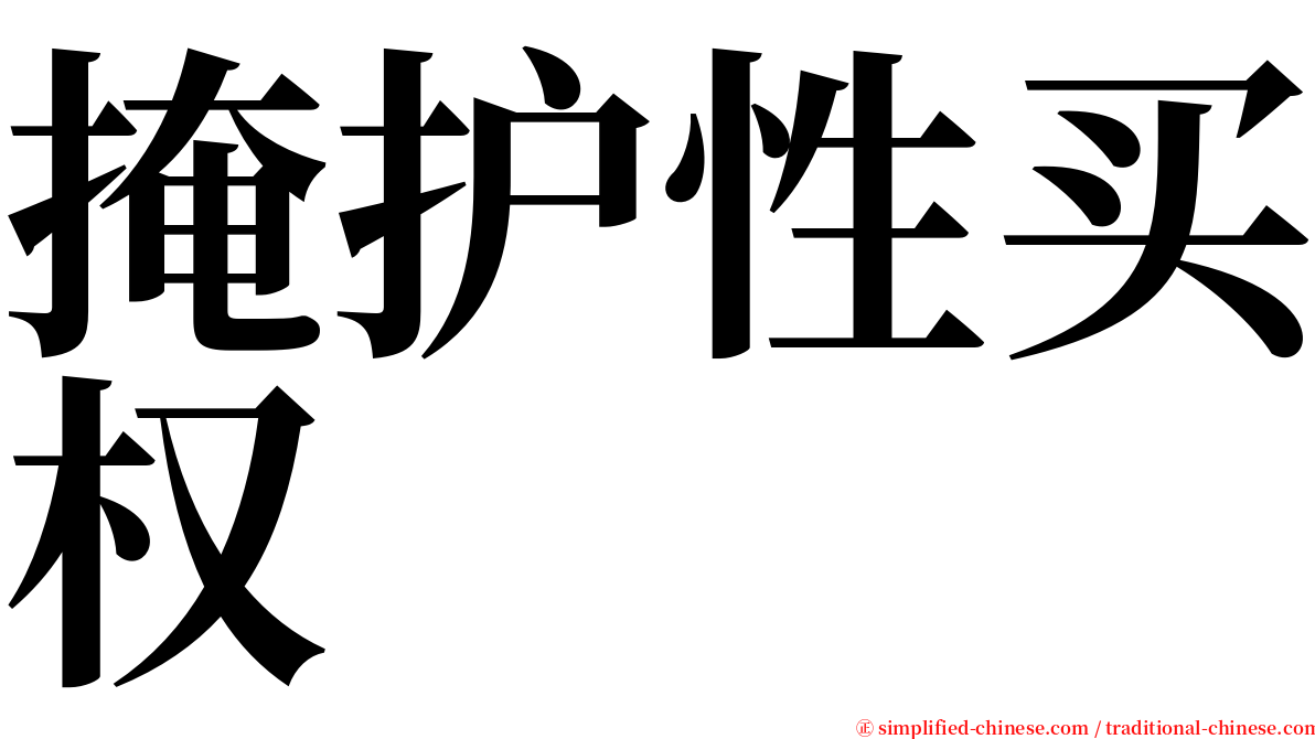 掩护性买权 serif font