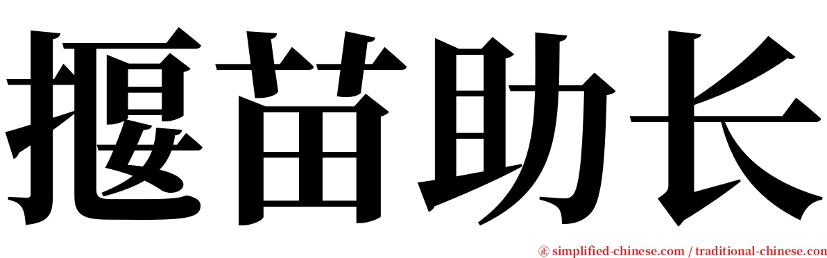 揠苗助长 serif font