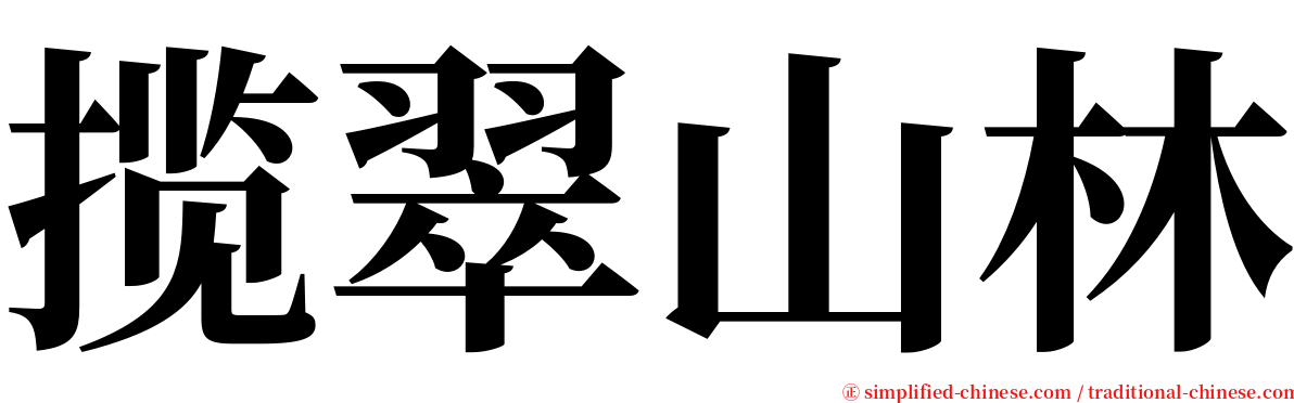 揽翠山林 serif font