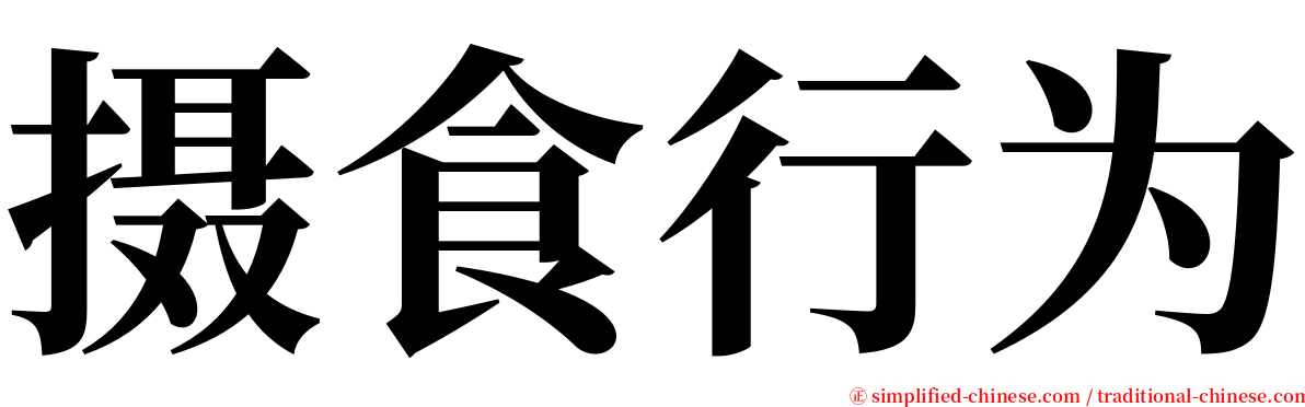 摄食行为 serif font