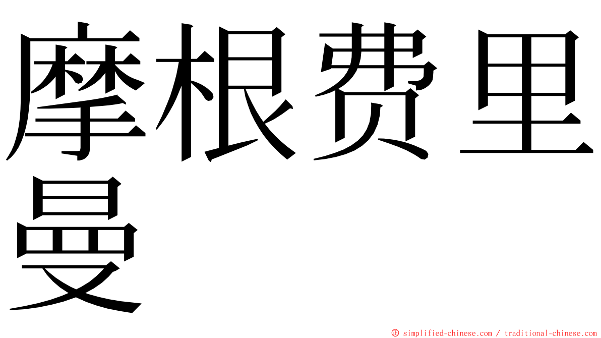 摩根费里曼 ming font