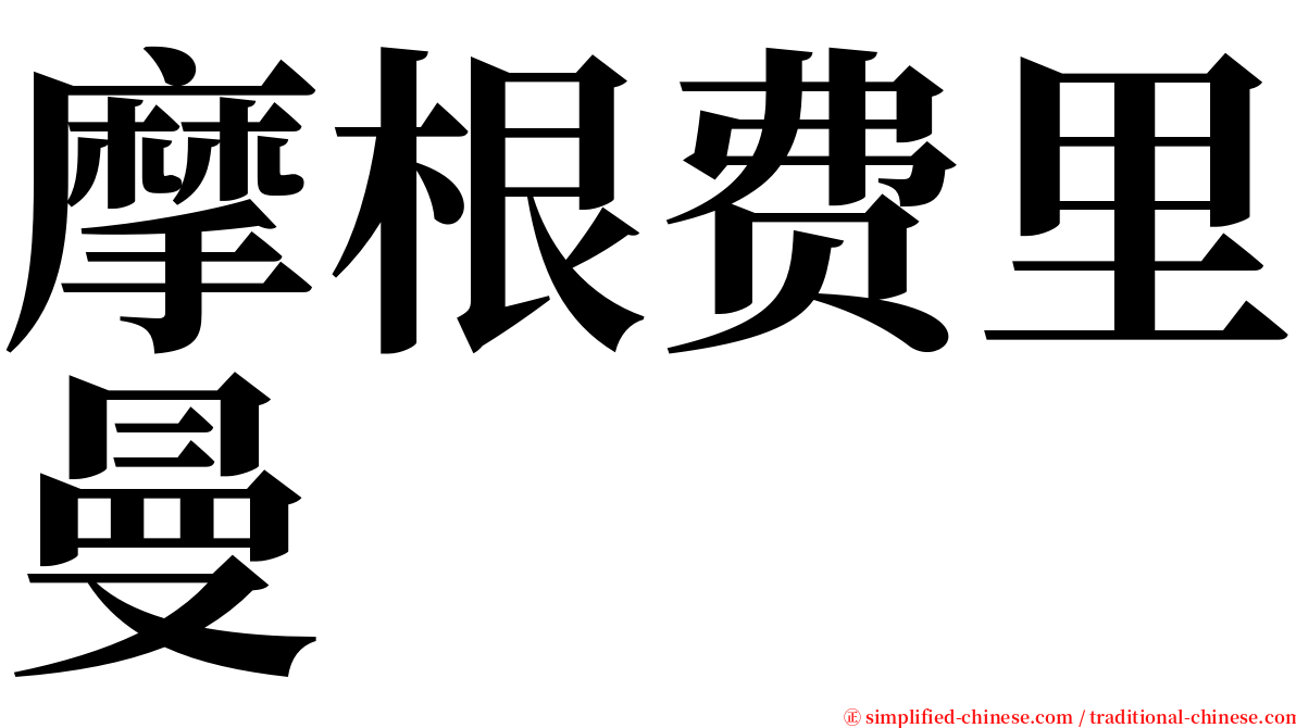 摩根费里曼 serif font