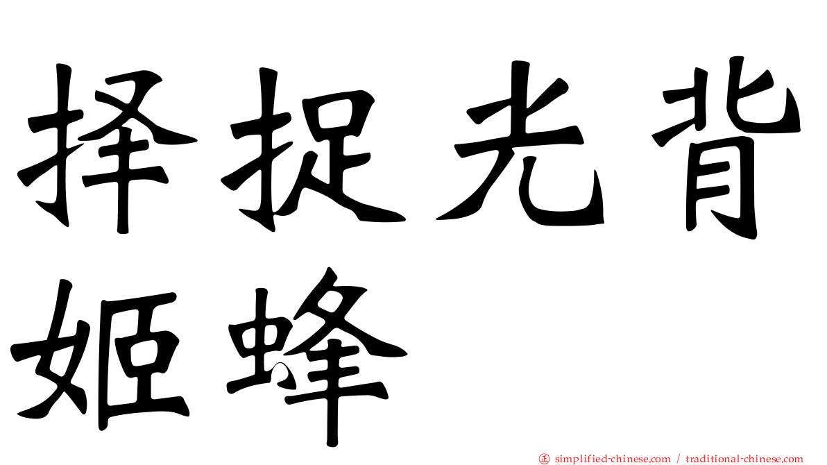 择捉光背姬蜂