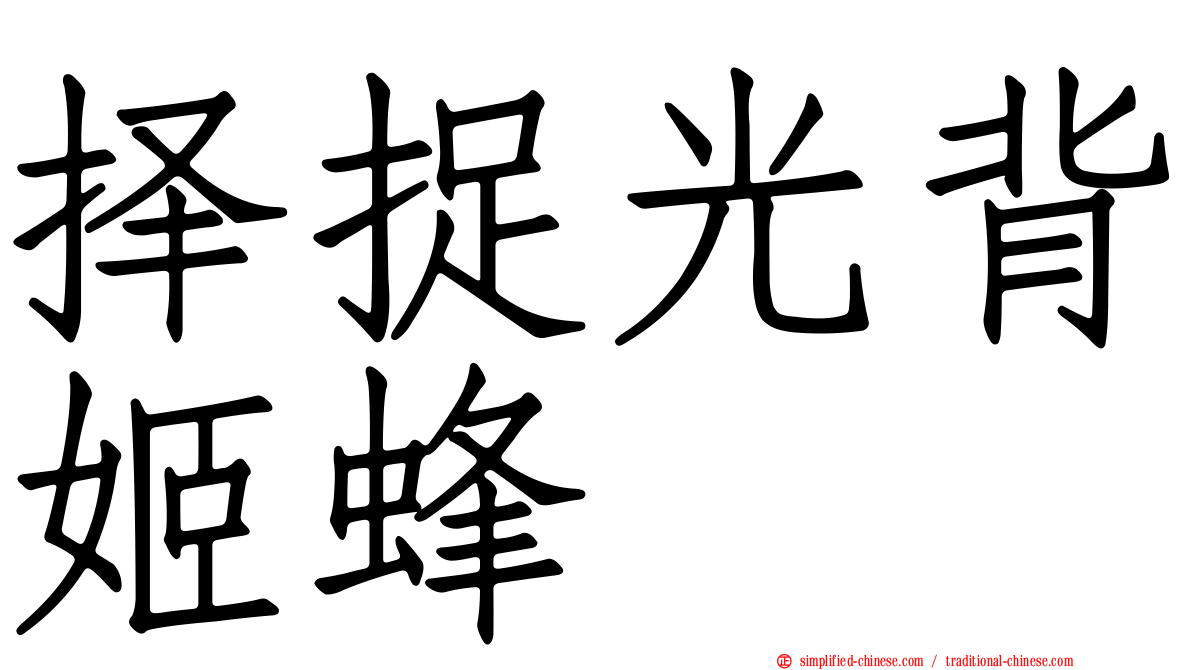 择捉光背姬蜂