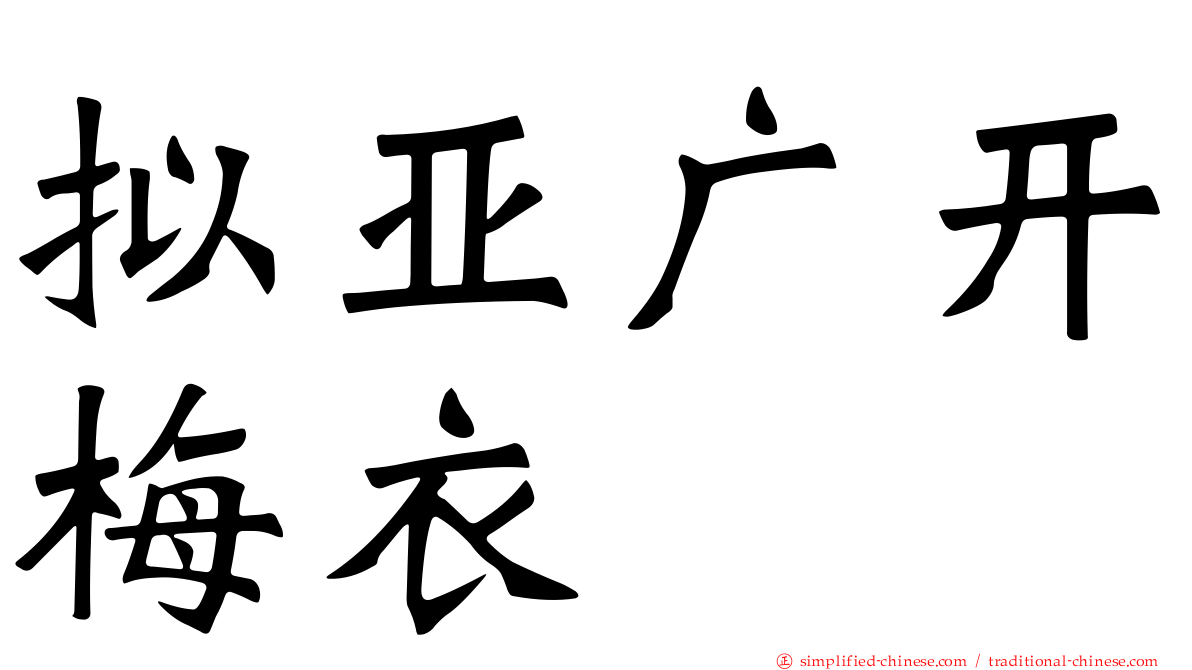 拟亚广开梅衣