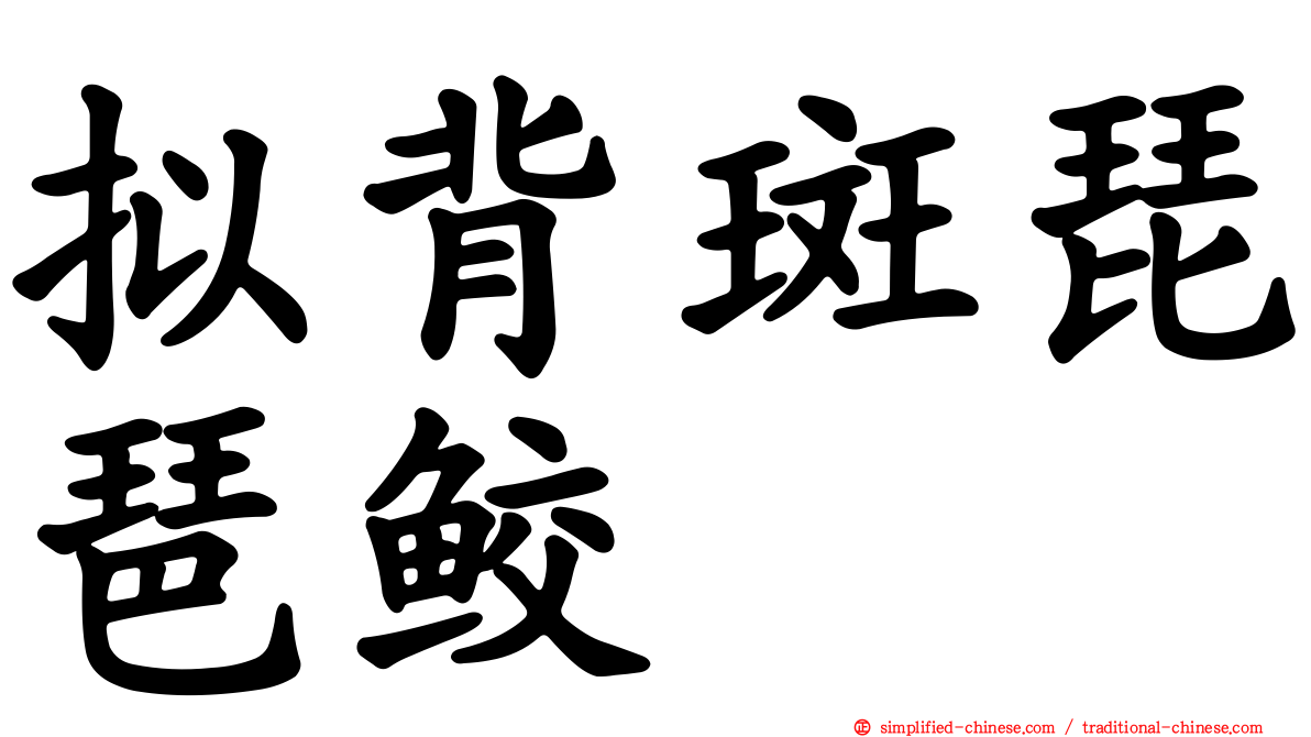 拟背斑琵琶鲛