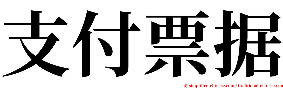 支付票据 serif font