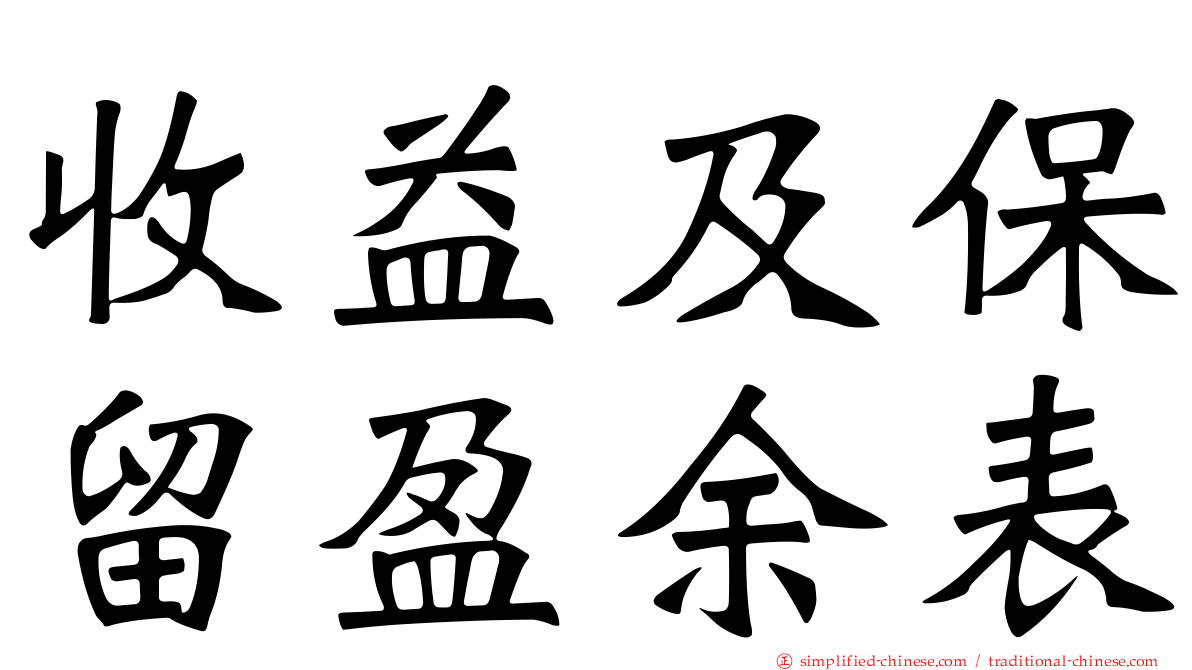 收益及保留盈馀表