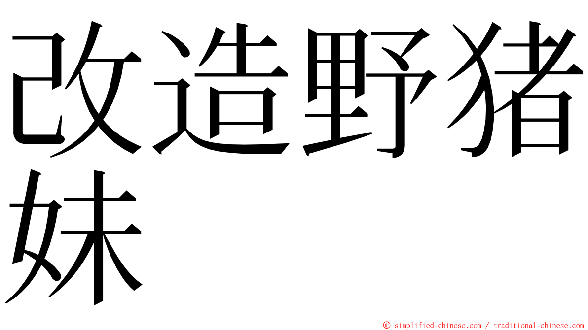 改造野猪妹 ming font