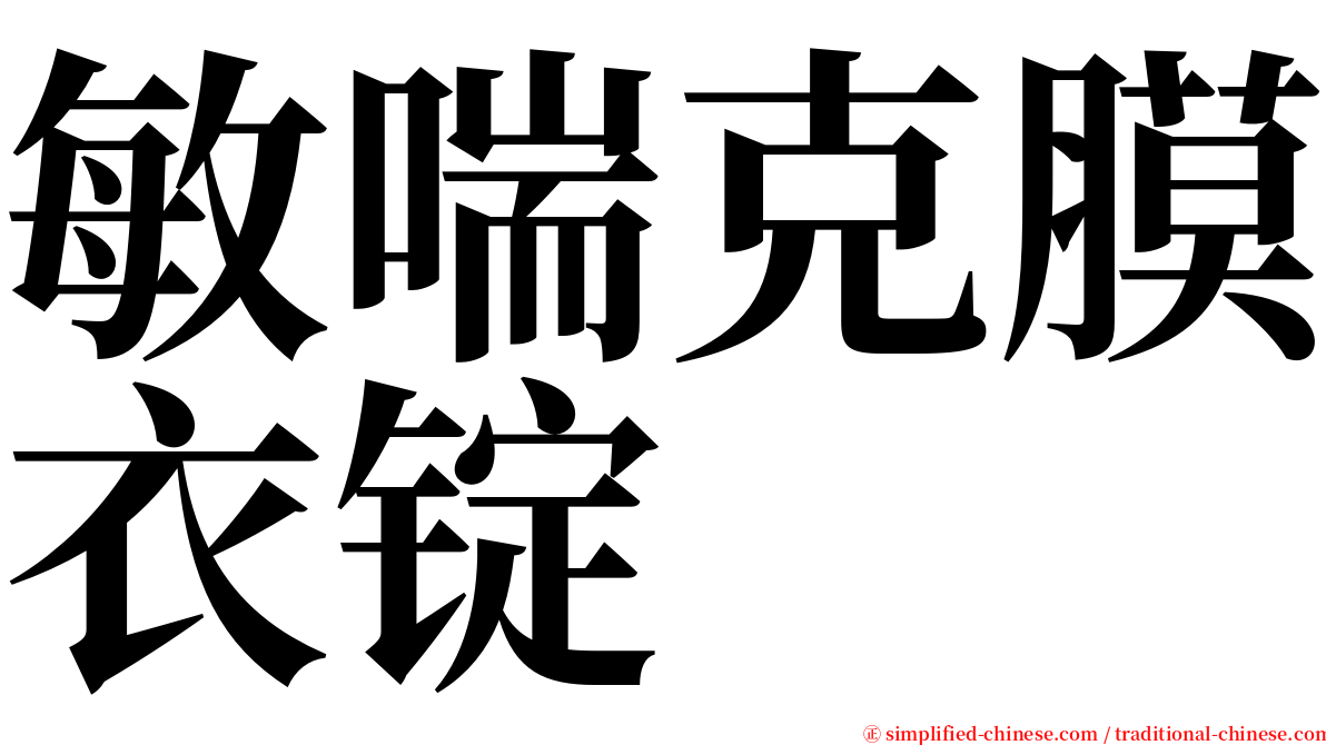 敏喘克膜衣锭 serif font