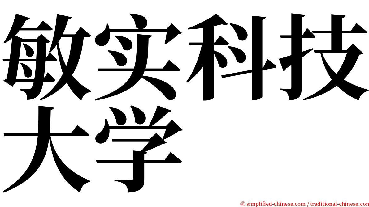 敏实科技大学 serif font