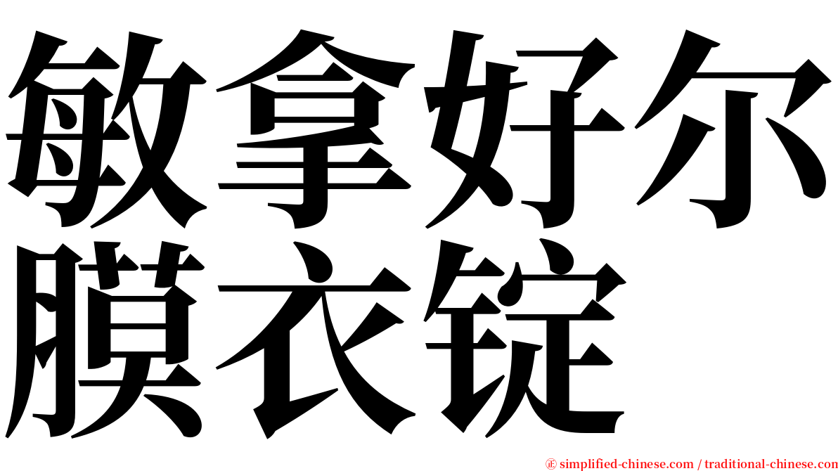 敏拿好尔膜衣锭 serif font