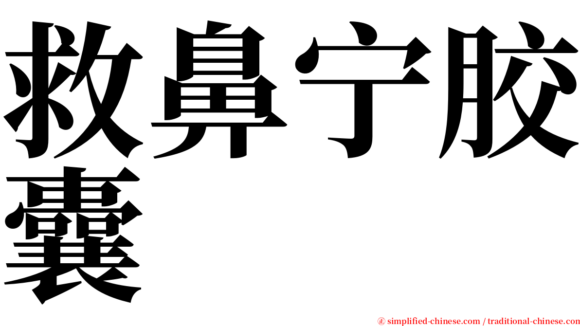 救鼻宁胶囊 serif font