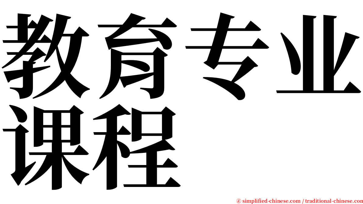 教育专业课程 serif font