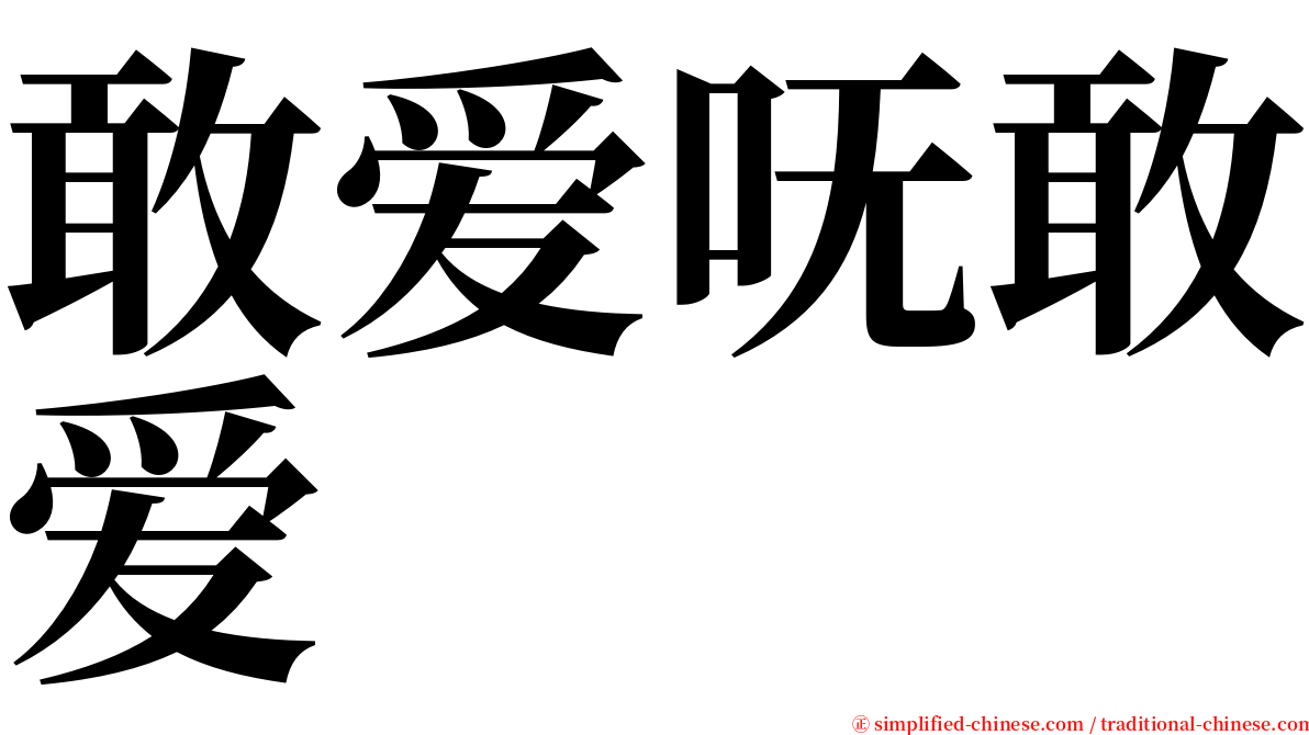 敢爱呒敢爱 serif font
