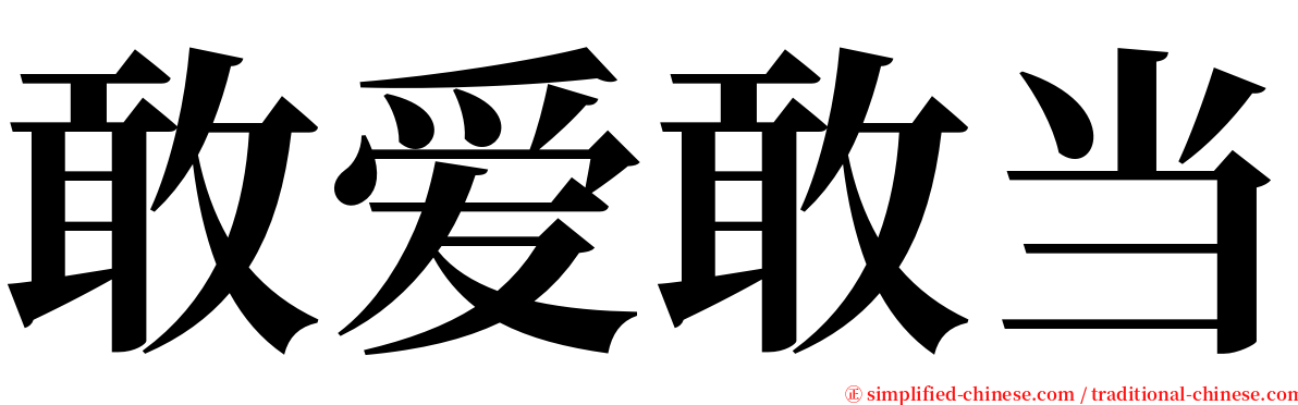 敢爱敢当 serif font