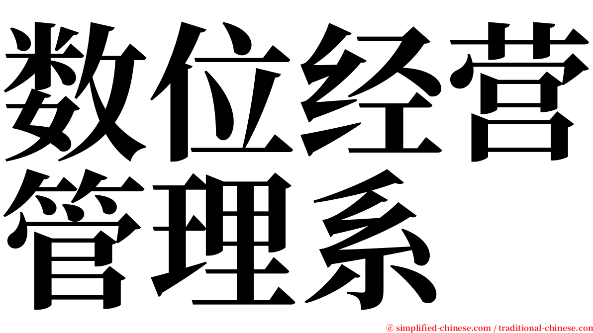 数位经营管理系 serif font