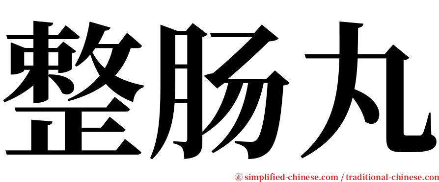 整肠丸 serif font