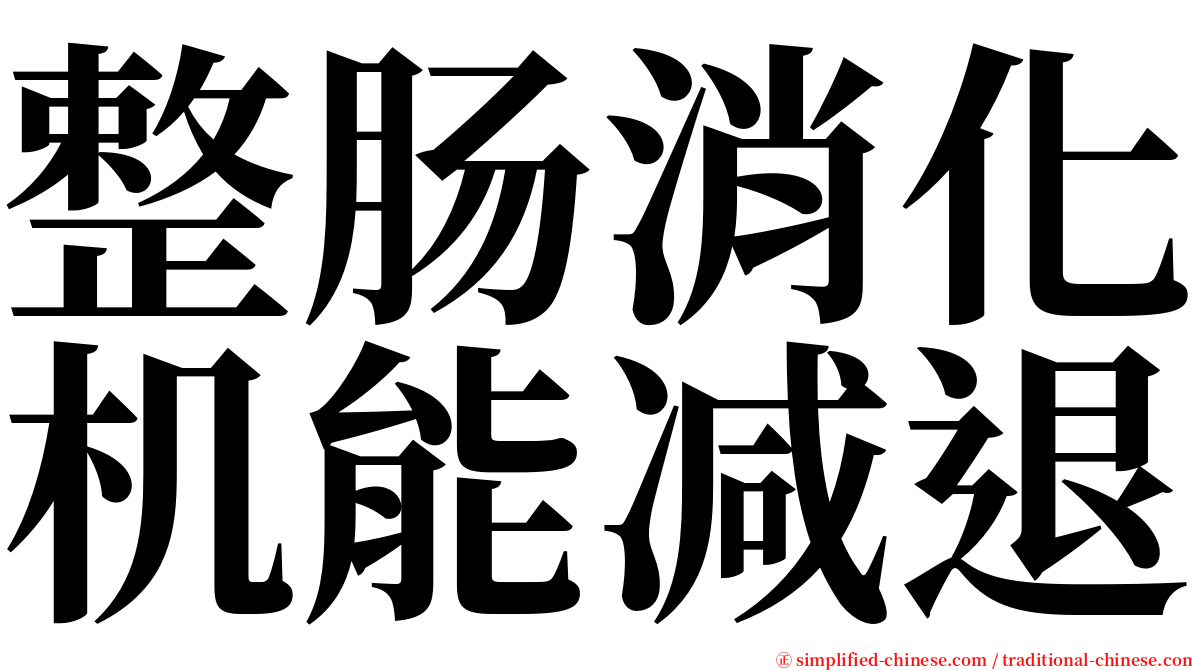 整肠消化机能减退 serif font