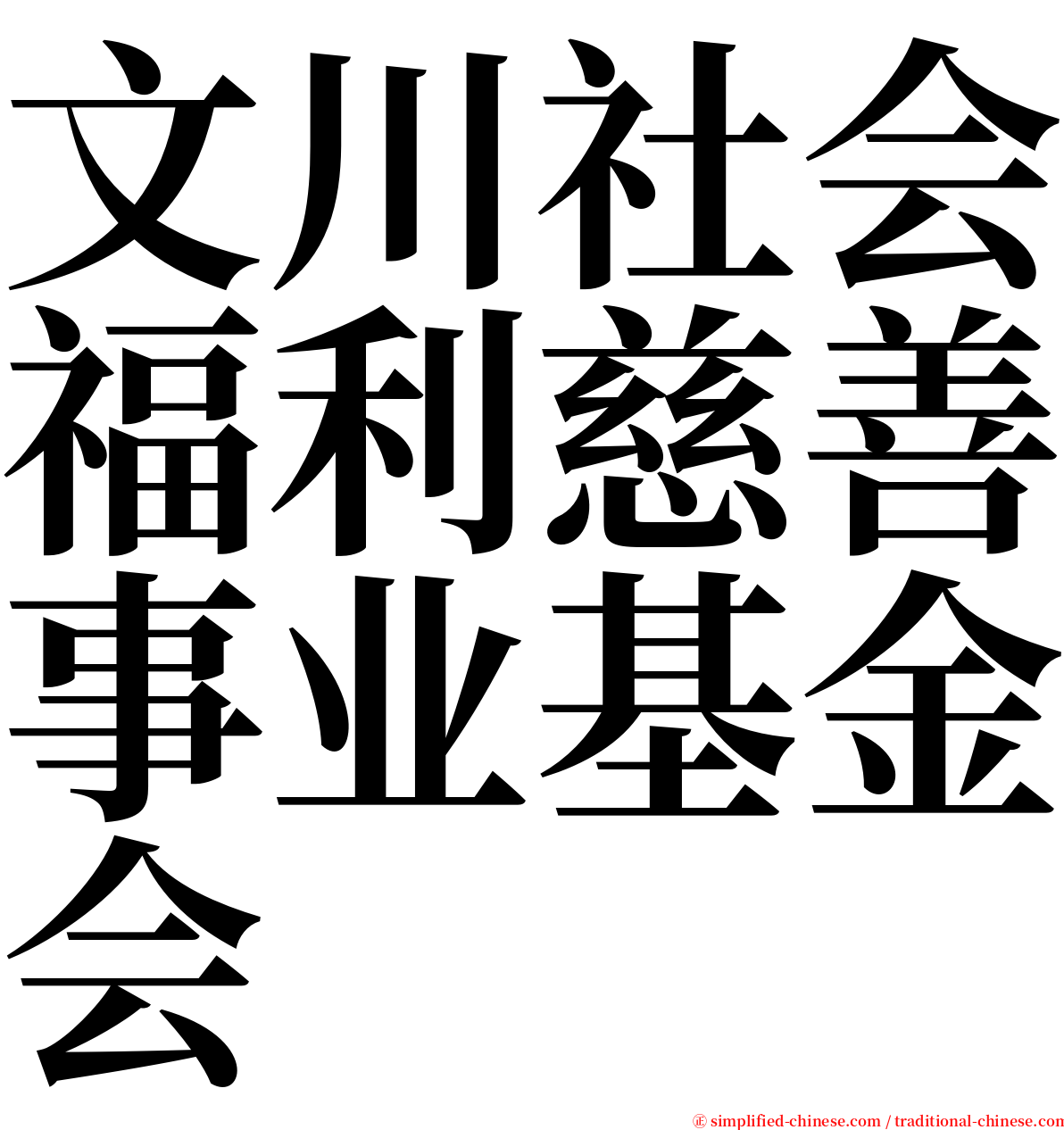 文川社会福利慈善事业基金会 serif font