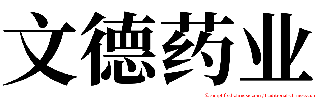 文德药业 serif font
