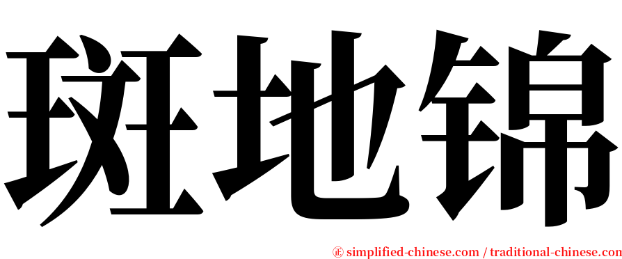 斑地锦 serif font