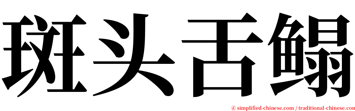 斑头舌鳎 serif font