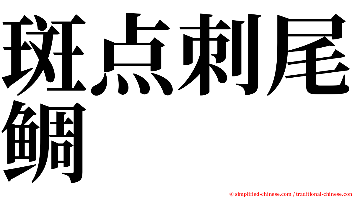 斑点刺尾鲷 serif font