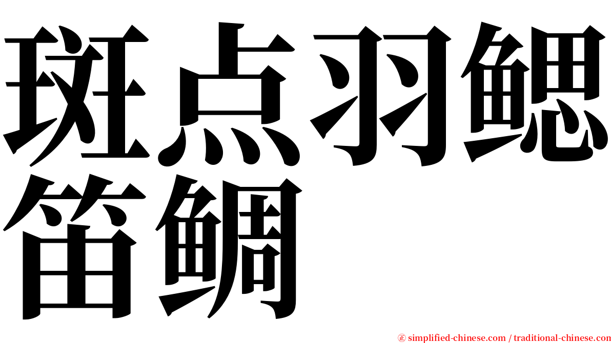 斑点羽鳃笛鲷 serif font