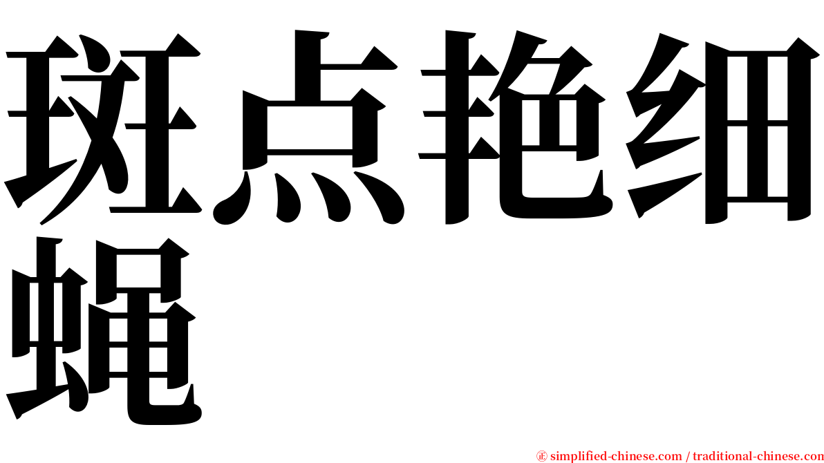 斑点艳细蝇 serif font