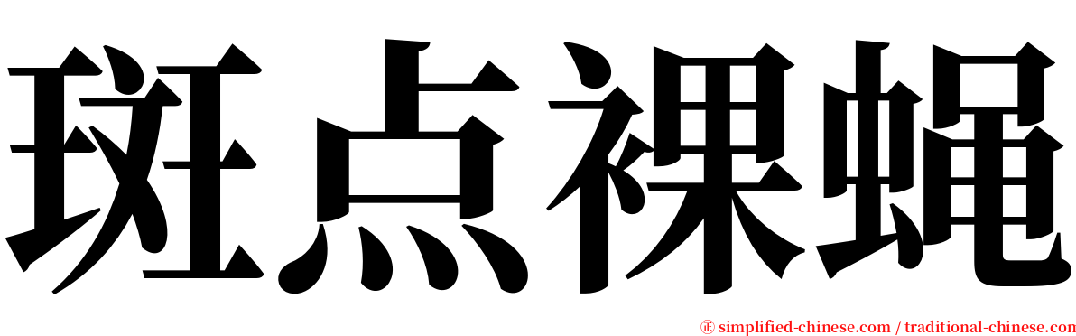 斑点裸蝇 serif font