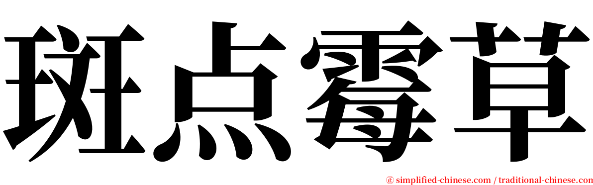 斑点霉草 serif font