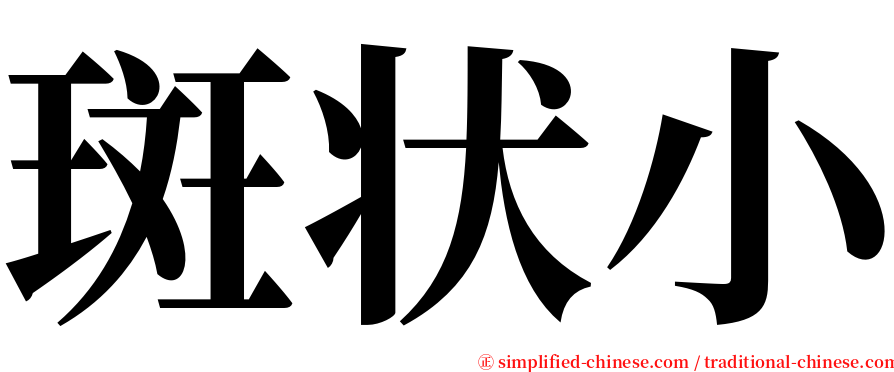 斑状小 serif font