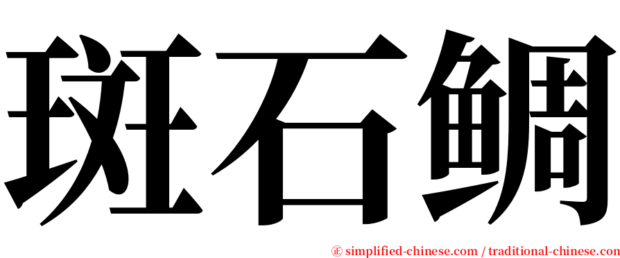 斑石鲷 serif font