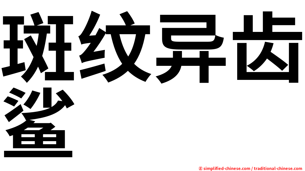 斑纹异齿鲨