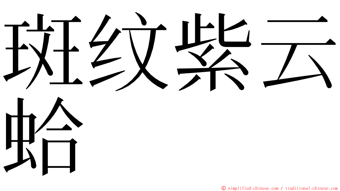 斑纹紫云蛤 ming font