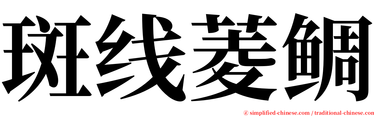 斑线菱鲷 serif font