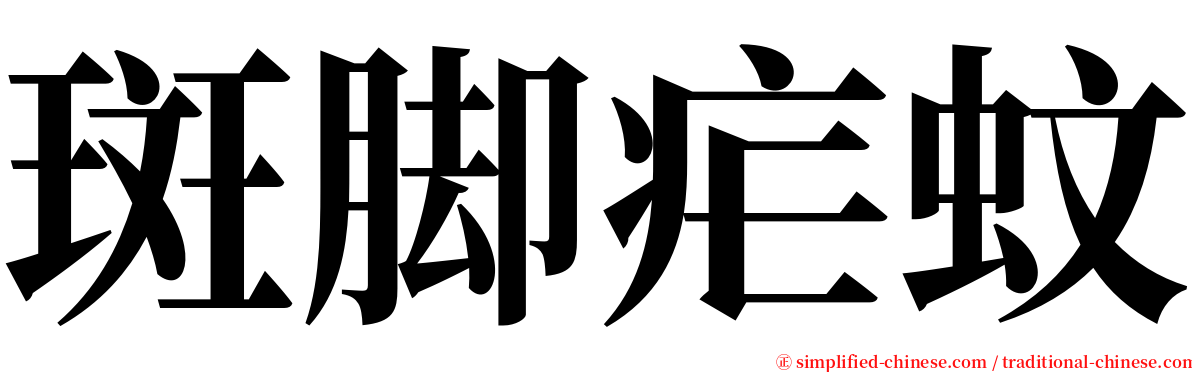 斑脚疟蚊 serif font