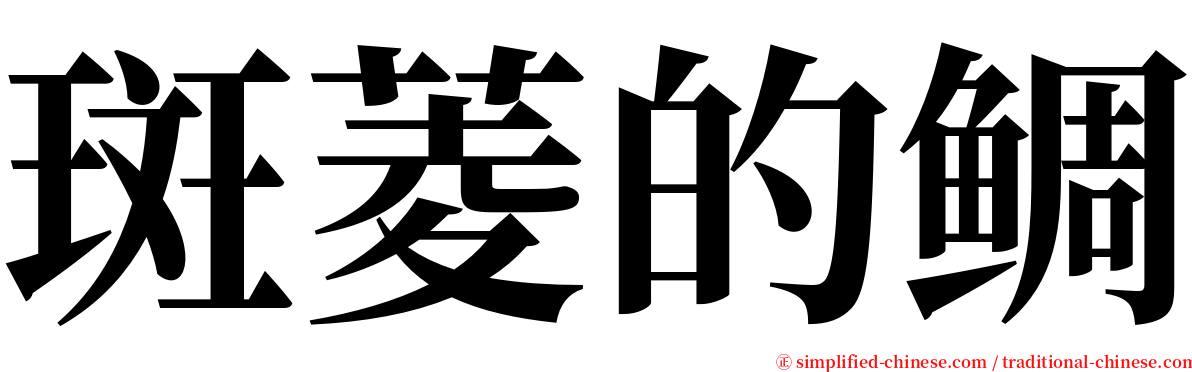 斑菱的鲷 serif font