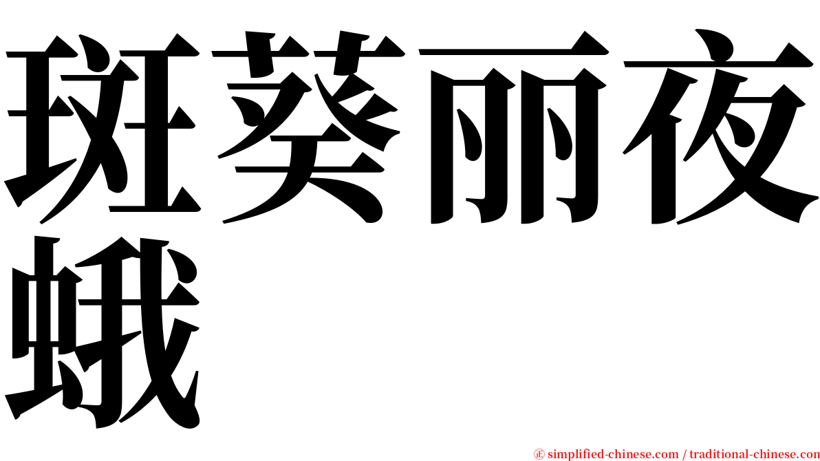 斑葵丽夜蛾 serif font