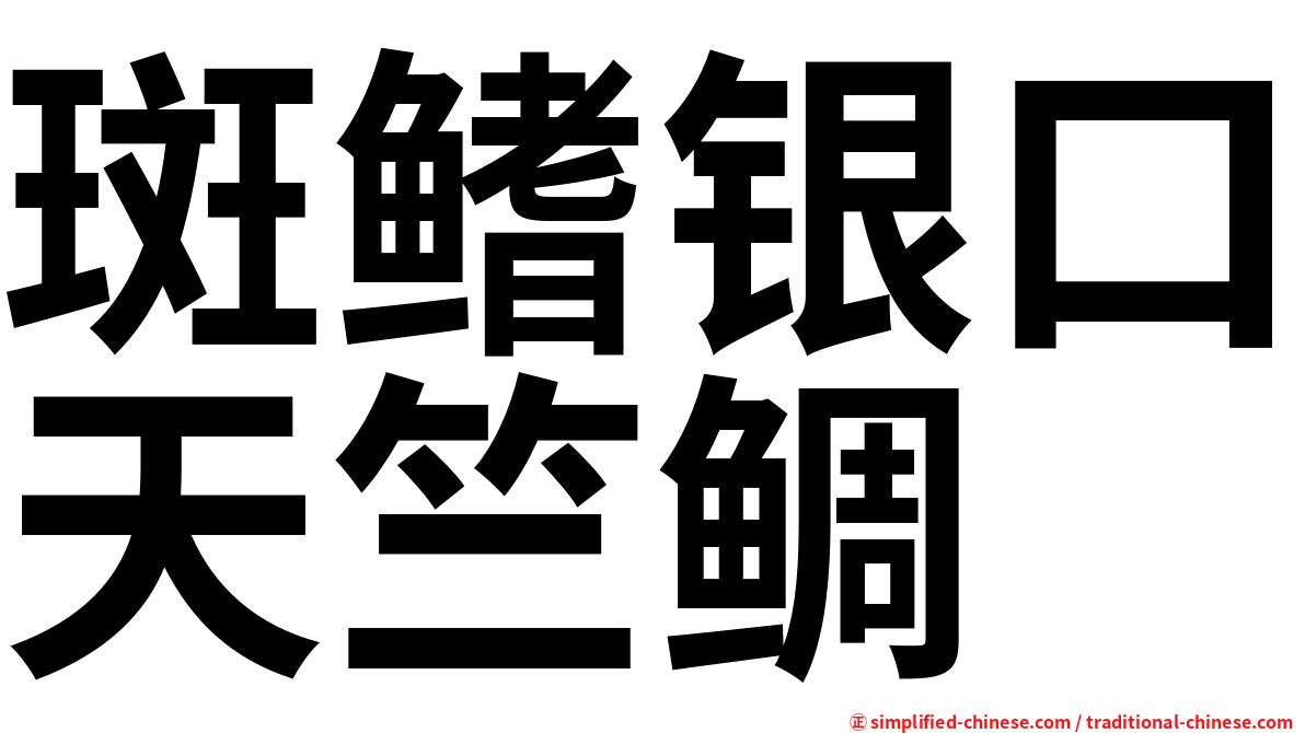 斑鳍银口天竺鲷