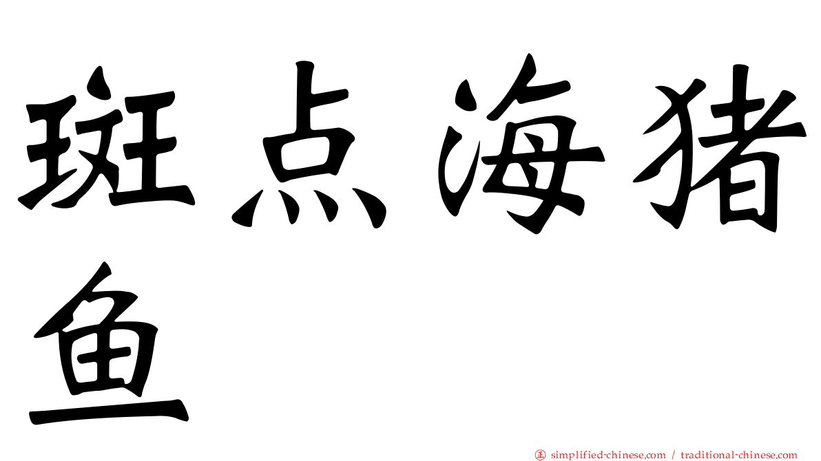 斑点海猪鱼