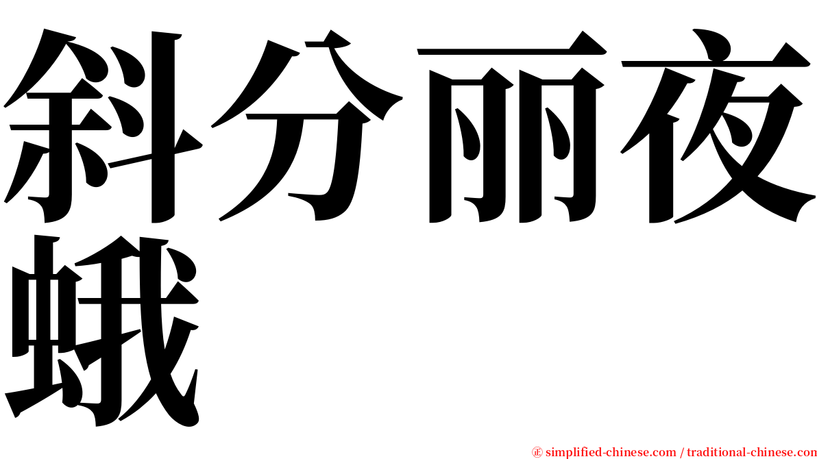 斜分丽夜蛾 serif font