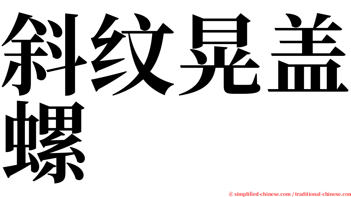 斜纹晃盖螺 serif font